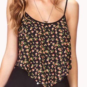 Black and red/pink floral top